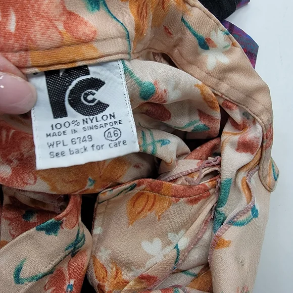 Vintage Floral 90's Shorts Cap Sleeved Button Down Floral Print Shirt - Picture 4 of 6